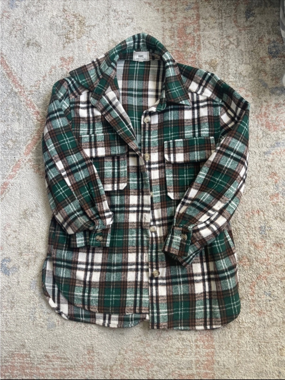 Have Green, Brown & White Plaid Button-Down Shirt Jacket